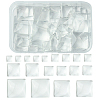 48Pcs 6 Styles Transparent Square Glass Cabochons GGLA-FS0001-06-1