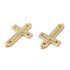 Brass Micro Pave Clear Cubic Zirconia Connetor Charms KK-A180-04G-2