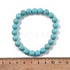 Natural Howlite Bead Stretch Bracelets BJEW-K212-B-011-2
