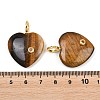 Natural Tiger Eye Pendants G-D104-01G-11-3