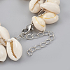 Cowrie Shell Beads Link Bracelets BJEW-JB04046-3