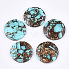 Assembled Natural Bronzite and Synthetic Turquoise Pendants G-S329-059-1