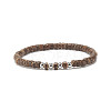 Natural Obsidian & Coconut & Synthetic Hematite Beads Stretch Bracelets Set BJEW-JB07501-5