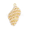 Shell Shape Brass ABS Imitation Pearl Pendants KK-I352-04D-G-1