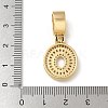 Brass Clear Cubic Zirconia European Dangle Charms KK-R003-01G-00-4