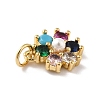 Rack Plating Brass Micro Pave Cubic Zirconia Charms KK-A160-22C-G-3