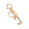 Alloy Rhinestone Keychain KEYC-WH0021-05J-1