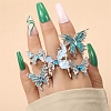 5Pcs 5 Styles Alloy Rhinestone Cuff Rings PW-WG077C5-01-1