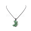 Mixed Gemstone Moon Pendant Necklaces for Women NJEW-JN04270-4