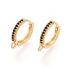 Brass Micro Pave Cubic Zirconia Hoop Earring Finding KK-N261-51A-G-1