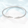 304 Stainless Steel Double Terminal Cone Open Cuff Bangles for Women SA-CBA2192-03P-2