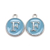 Platinum Plated Alloy Enamel Charms X-ENAM-S118-04F-P-1