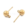304 Stainless Steel Ball Post Stud Earring Findings STAS-Z035-01G01-B-2