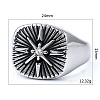 316 Stainless Steel with Cubic Zirconia Finger Rings for Men FS-WGEFB28-03-4
