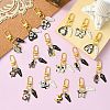 Gothic Alloy Enamel Coffin Pendant Decoration HJEW-CJ00034-5