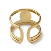 304 Stainless Steel Open Cuff Ring Components STAS-Q308-06G-3