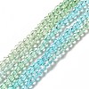 Transparent Gradient Color Glass Beads Strands X-GLAA-H021-01B-24-2