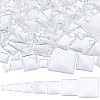 150Pcs 8 Styles Transparent Glass Square Cabochons GGLA-FH0001-04-1