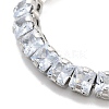 Brass Pave Clear Cubic Zirconia Square Box Chain Slider Bracelets BJEW-YWC0002-10B-P-2