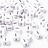 Letter Acrylic European Large Hole Beads X-OPDL-R050-10mm-I-1