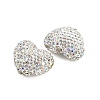 Heart Shaped Polymer Clay Rhinestone Beads CLAY-NH0002-02G-2