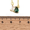Brass Pave Cubic Zirconia Rectangle & Teardrop Pendant Cable Chain Necklaces KK-CBAB173-05G-08-5