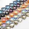 Electroplate Crystal Glass Triangle Beads X-EGLA-F068-M-2