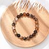 Natural Striped Agate/Banded Agate Beaded Stretch Bracelets X-BJEW-Q692-03I-1