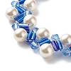 Round Shell Pearl Beaded Bracelet for Teen Girl Women BJEW-TA00024-02-2