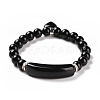 Natural Fluorite Beads Charm Bracelets BJEW-K164-B13-1