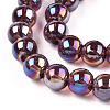Electroplate Transparent Glass Beads Strands GLAA-T032-T8mm-AB19-3