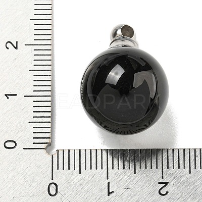 Natural Obsidian Perfume Bottle Pendants G-K338-22P-01-1