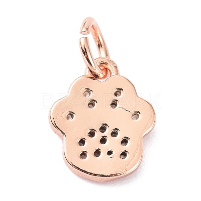 Brass Micro Pave Cubic Zirconia Charms ZIRC-C022-22RG-1