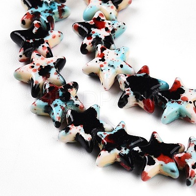 Spray Painted Synthetic Turquoise Beads Strands UNKW-T001-11K-03-1