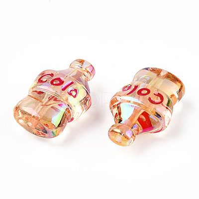 UV Plating Transparent Acrylic Beads X-PACR-N015-09-1