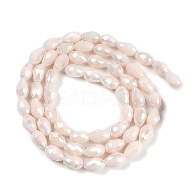 Opaque Solid Color Electroplate Glass Beads Strands EGLA-N013-P6mm-B08-1