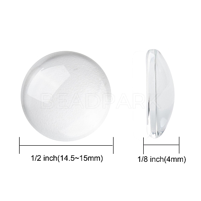 Transparent Glass Cabochons GGLA-R026-15mm-1