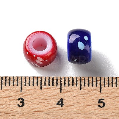 Spray Painted ABS Plastic European Beads KY-G033-01A-1