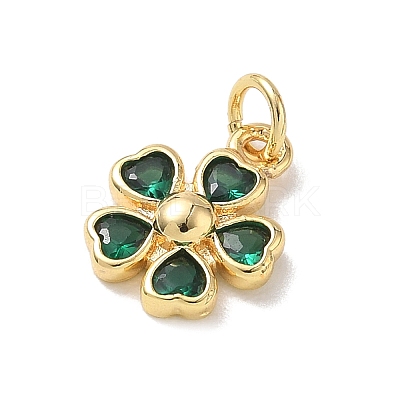 Brass Micro Pave Cubic Zirconia Pendants KK-L268-031G-01-1