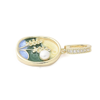 Brass Enamel Pendants KK-F886-01G-04-1