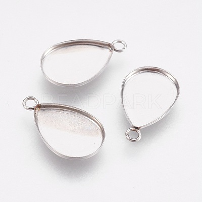 Tarnish Resistant 304 Stainless Steel Pendant Cabochon Settings LS-STAS-F167-23P-1