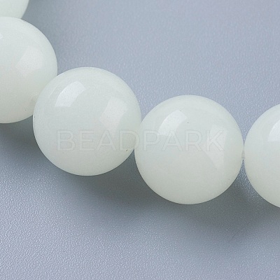 Synthetic Luminous Stone Beaded Stretch Bracelet BJEW-P203-8mm-01B-1