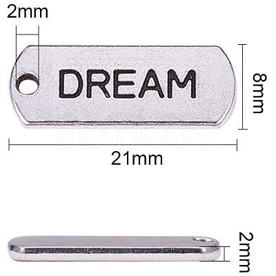 Tibetan Style Alloy Inspirational Message Pendants TIBEP-PH0003-02-RS-1