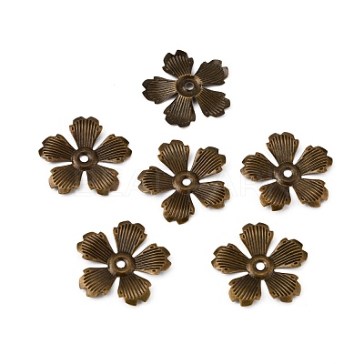 5-Petal Iron Bead Caps IFIN-WH0070-02AB-1