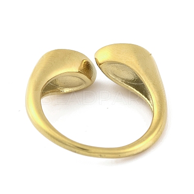 Ion Plating(IP) 304 Stainless Steel Rhinestone Teardrop Cuff Open for Women RJEW-N046-04I-G-1