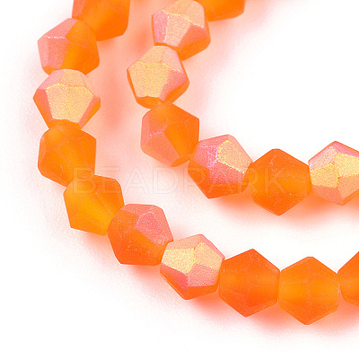 Imitate Austrian Crystal Bicone Frosted Glass Beads Strands EGLA-A039-T2mm-MB11-1