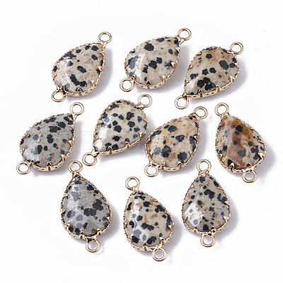 Natural Dalmatian Jasper Links connectors G-S359-035A-1