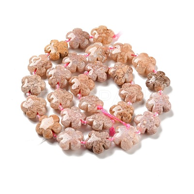 Natural Pink Ocean Jasper/Ocean Agate Beads Strands G-D475-02F-1