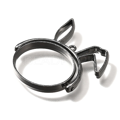Rabbit Rotatable Alloy Swivel Open Back Bezel Pendants PALLOY-I223-19B-1
