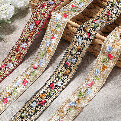 Polyester Embroidery Paillette Ribbon OCOR-WH20003-39A-1